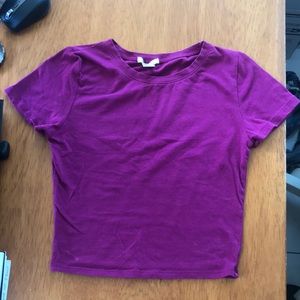 Magenta tight tshirt crop top